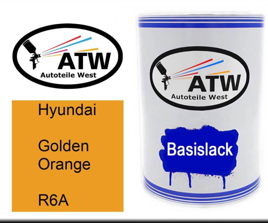 Hyundai, Golden Orange, R6A: 500ml Lackdose, von ATW Autoteile West.